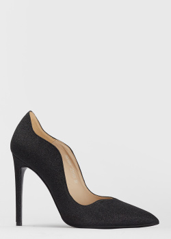 Черные туфли Genuin Vivier из кожи с глиттерным покрытием, фото